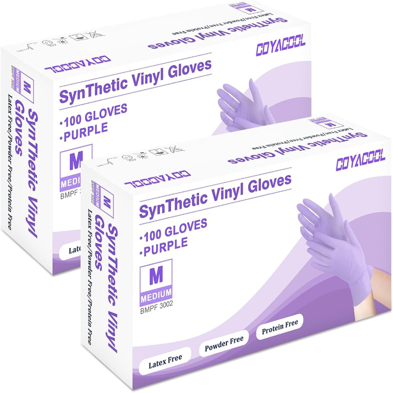 Exam Glove Nitrile - Gants en nitrile violets jetables, sans