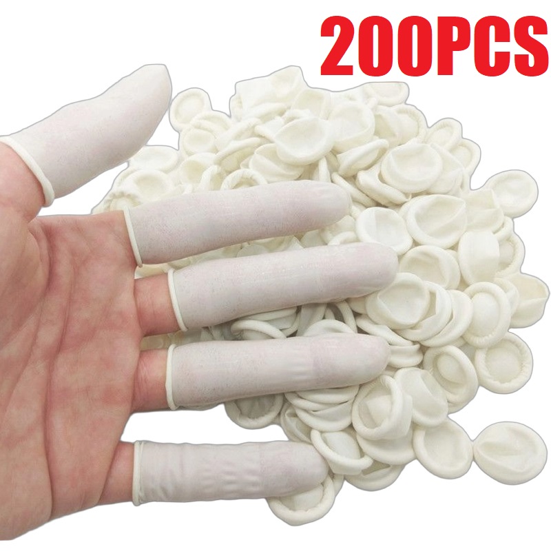 Latex Disposable Glove - 100/200 PCS Protège-doigts jetables en latex