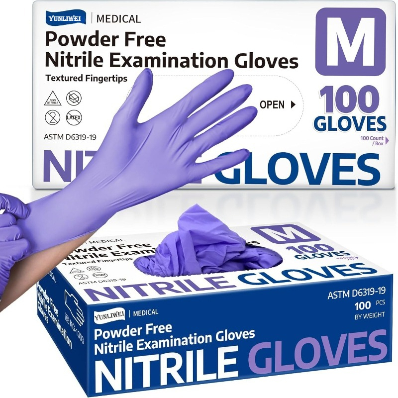 Exam Glove Nitrile - Gants jetables en nitrile violet, gants