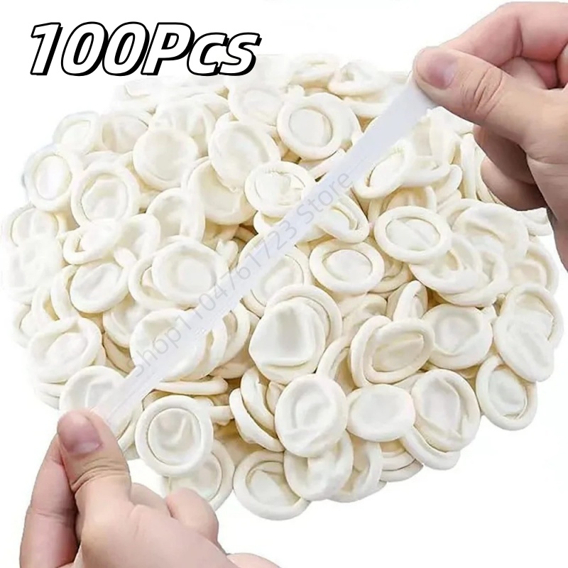 Latex Disposable Glove - 100 Protège-doigts jetables en caoutchouc antidérapants