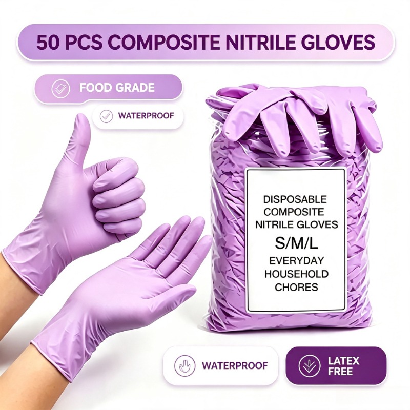 Exam Glove Nitrile - 50 Gants d'examen en nitrile jetables,