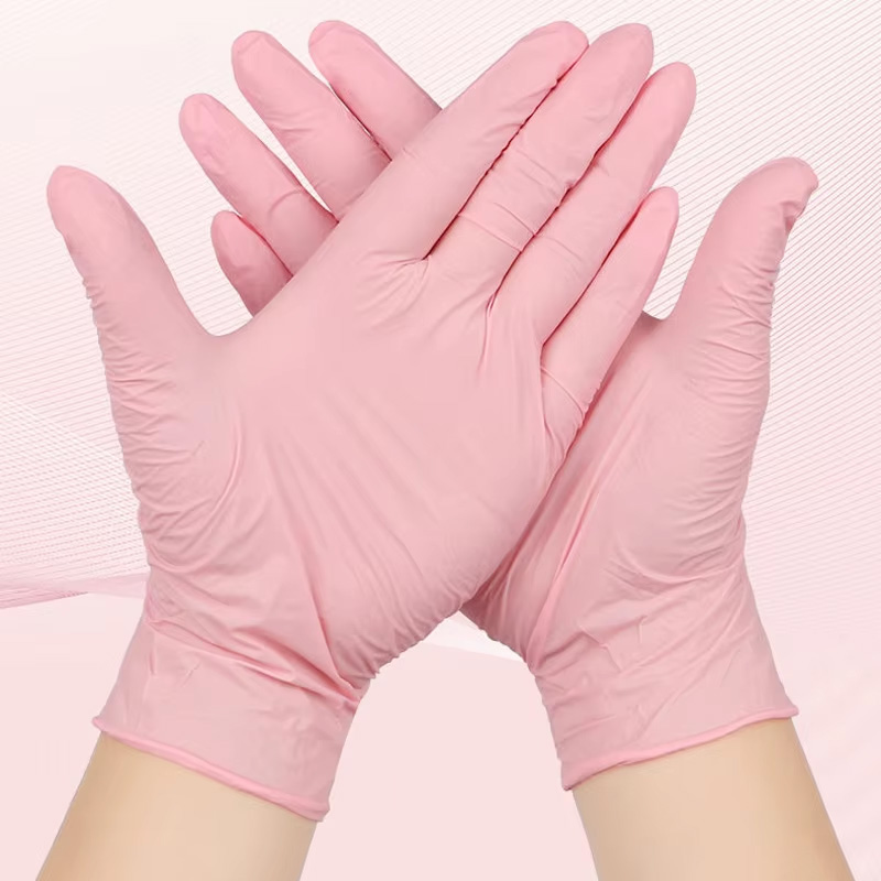 Gants en nitrile jetables rose - Rubber Glove Cleaning avis et prix