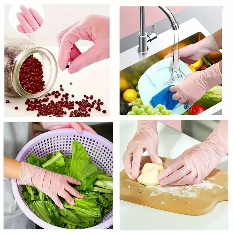 Gants en nitrile jetables rose - Rubber Glove Cleaning avis et prix